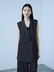 【シーズンレス】ナイロンツイルデニムベスト