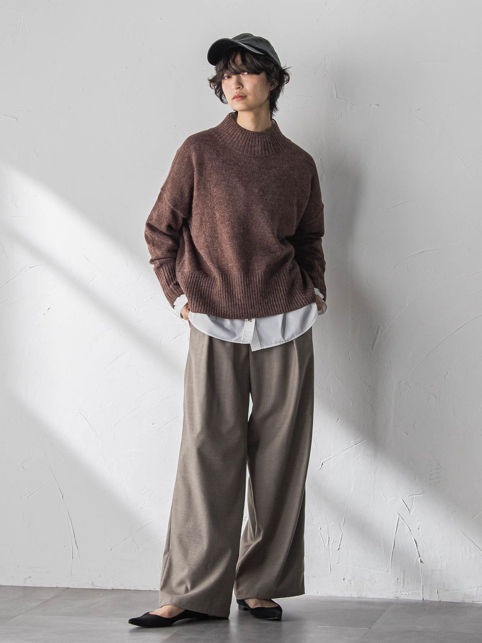 ハイネックシンプルニット≪手洗い可能≫