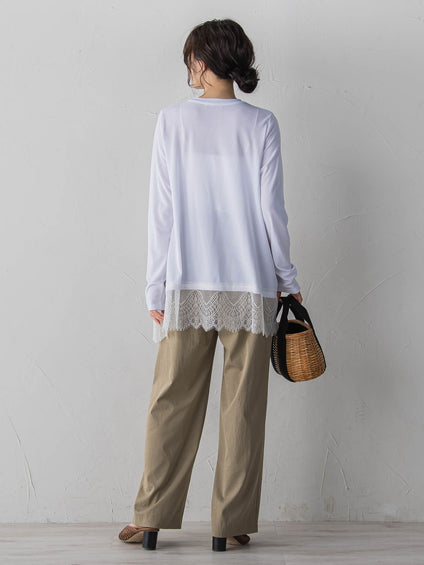 裾レーストップス≪手洗い可能≫