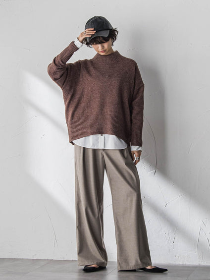 ハイネックシンプルニット≪手洗い可能≫