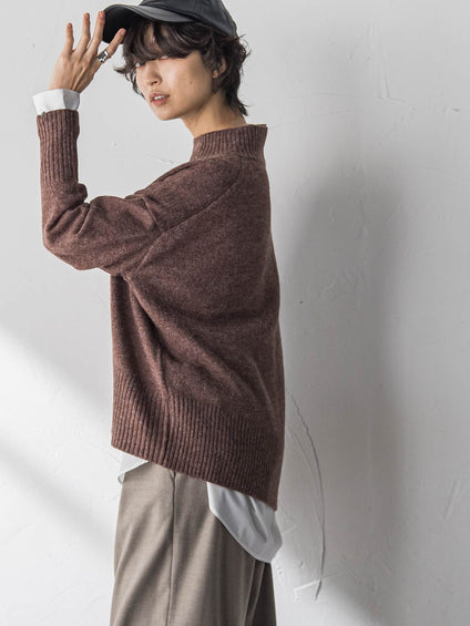 ハイネックシンプルニット≪手洗い可能≫