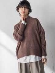 ハイネックシンプルニット≪手洗い可能≫