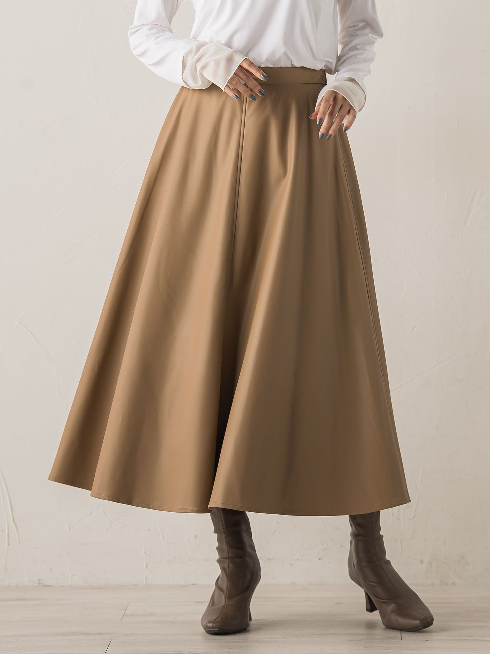 レザーライクスカート≪洗濯機で洗える≫