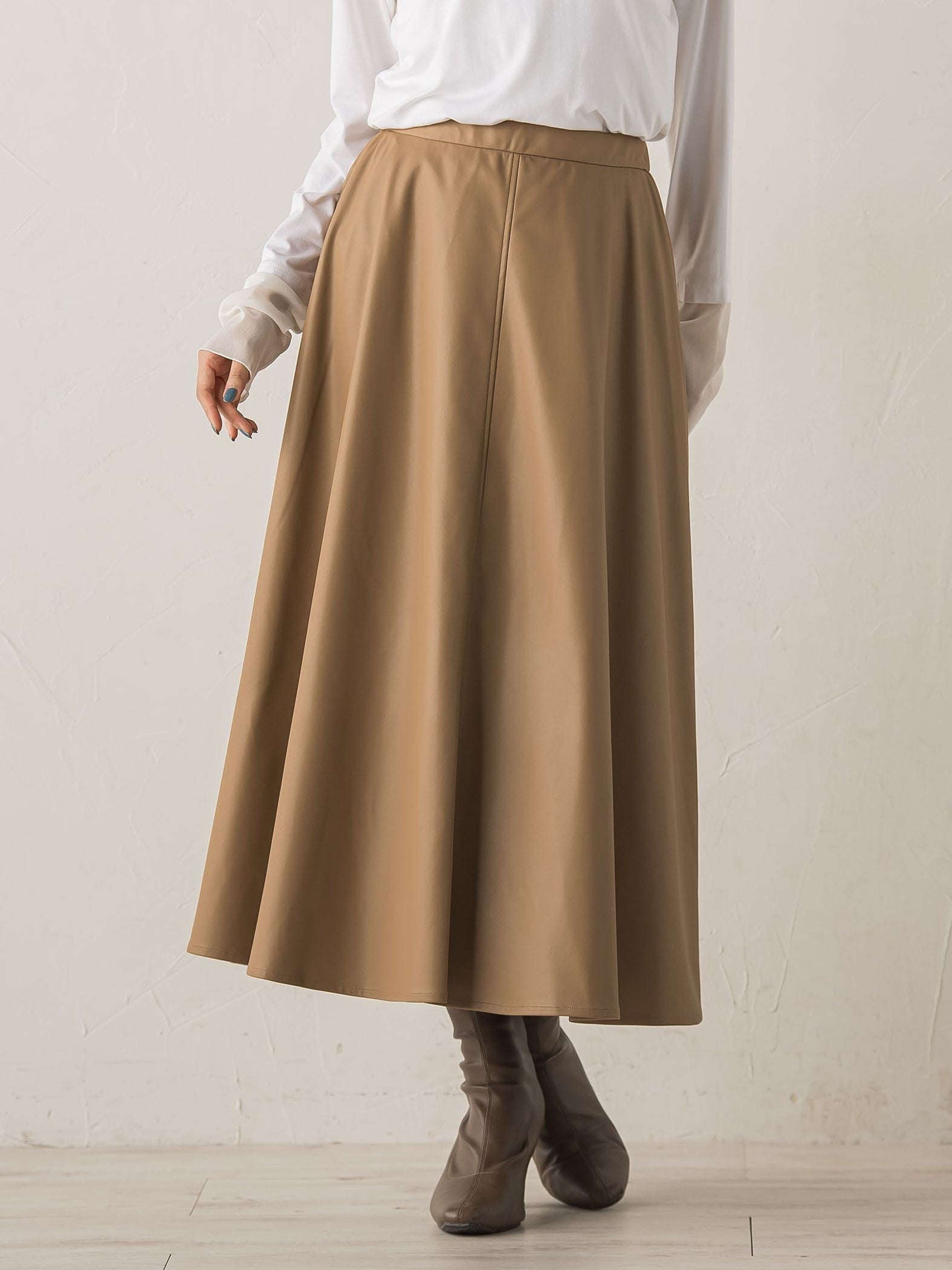 レザーライクスカート≪洗濯機で洗える≫