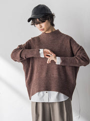 ハイネックシンプルニット≪手洗い可能≫