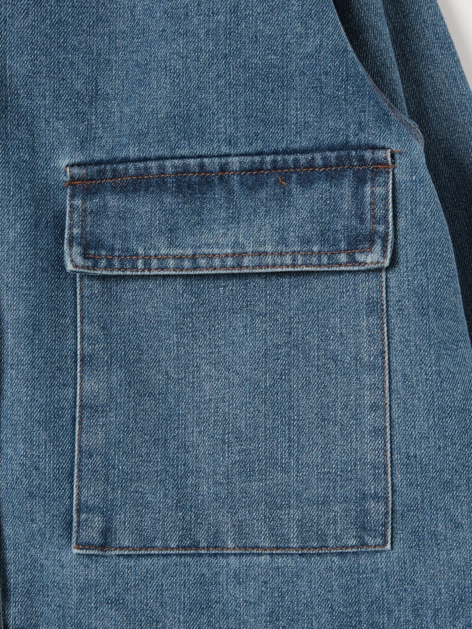 フラップポケットショートデニムブルゾン≪手洗い可能≫