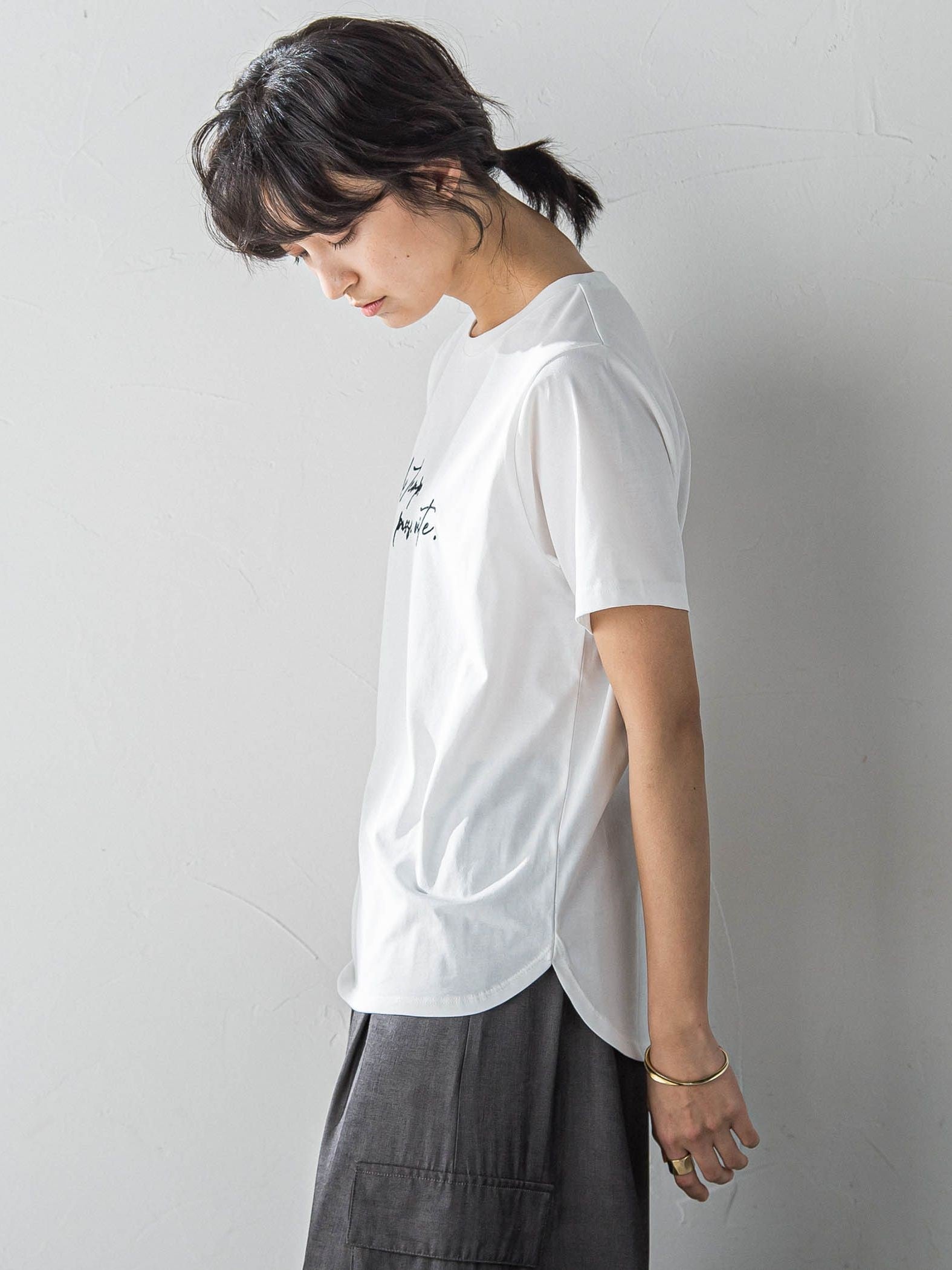 ハンドメッセージ刺繍ロゴTシャツ≪洗濯機で洗える≫