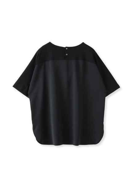 バックサテン切り替えスムースカットソー