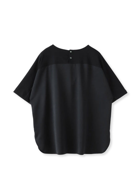 バックサテン切り替えスムースカットソー