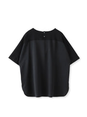 バックサテン切り替えスムースカットソー