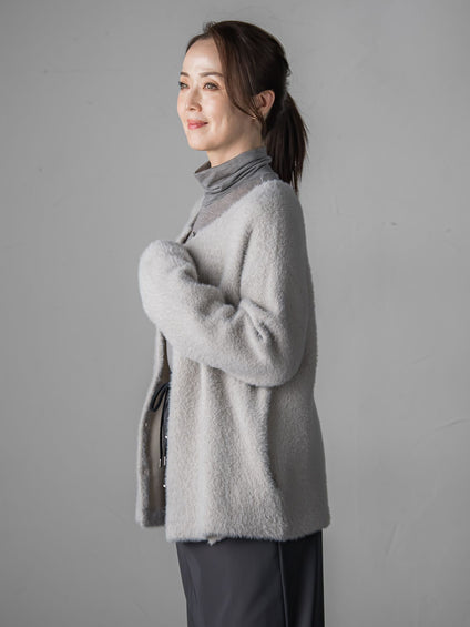 フェザーヤーンニットカーディガン