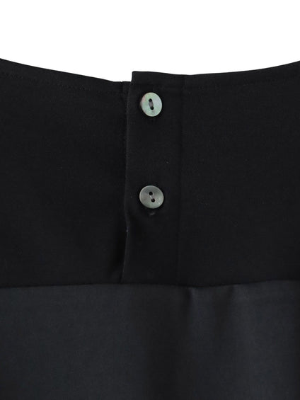 バックサテン切り替えスムースカットソー