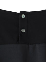 バックサテン切り替えスムースカットソー