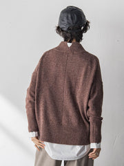 ハイネックシンプルニット≪手洗い可能≫