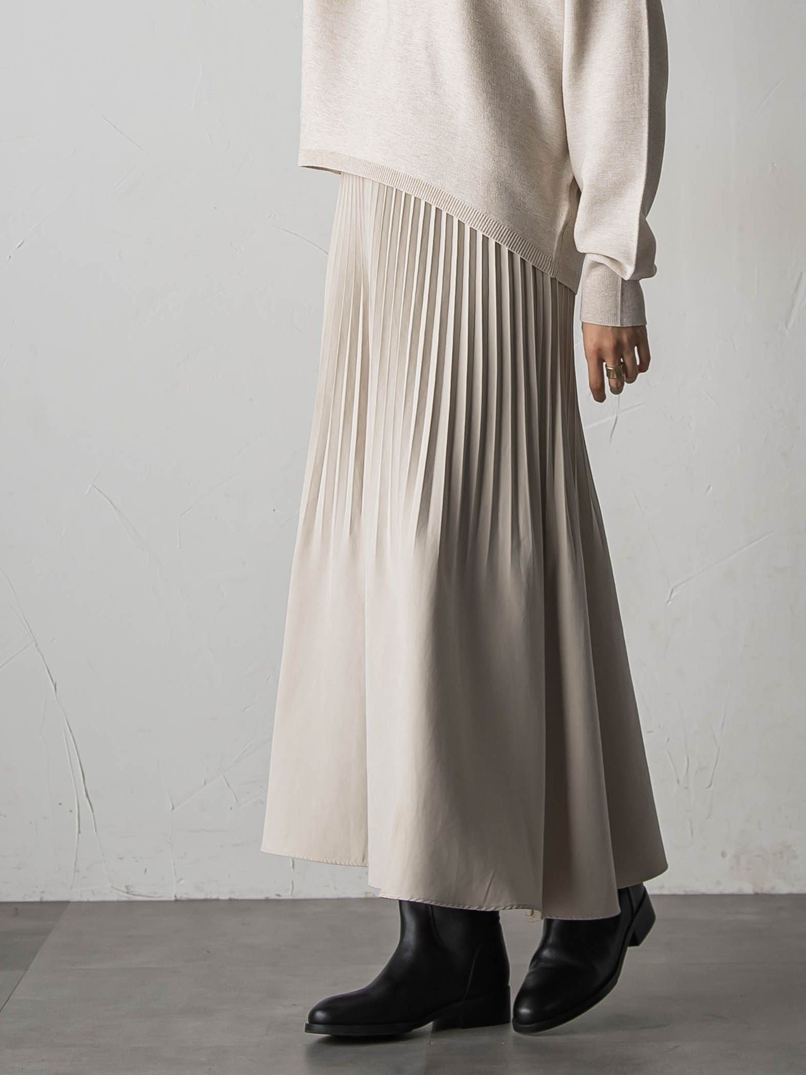 【カタログ掲載】スウェードライク消しプリーツスカート≪セットアップ対応≫