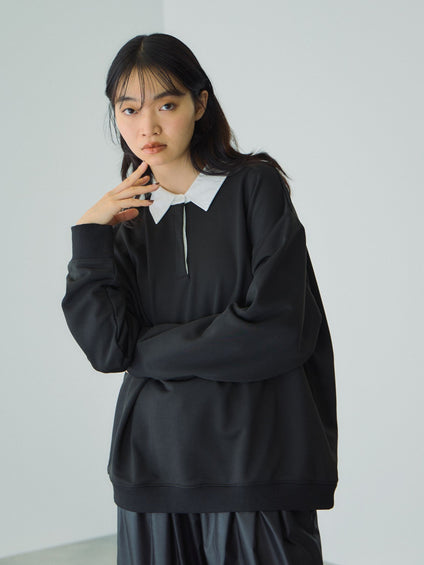 配色ポロスウェットプルオーバー≪セットアップ対応/手洗い可能≫