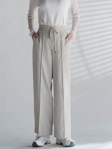 【WEB限定】シェルタリングワイドパンツ≪洗濯機で洗える≫