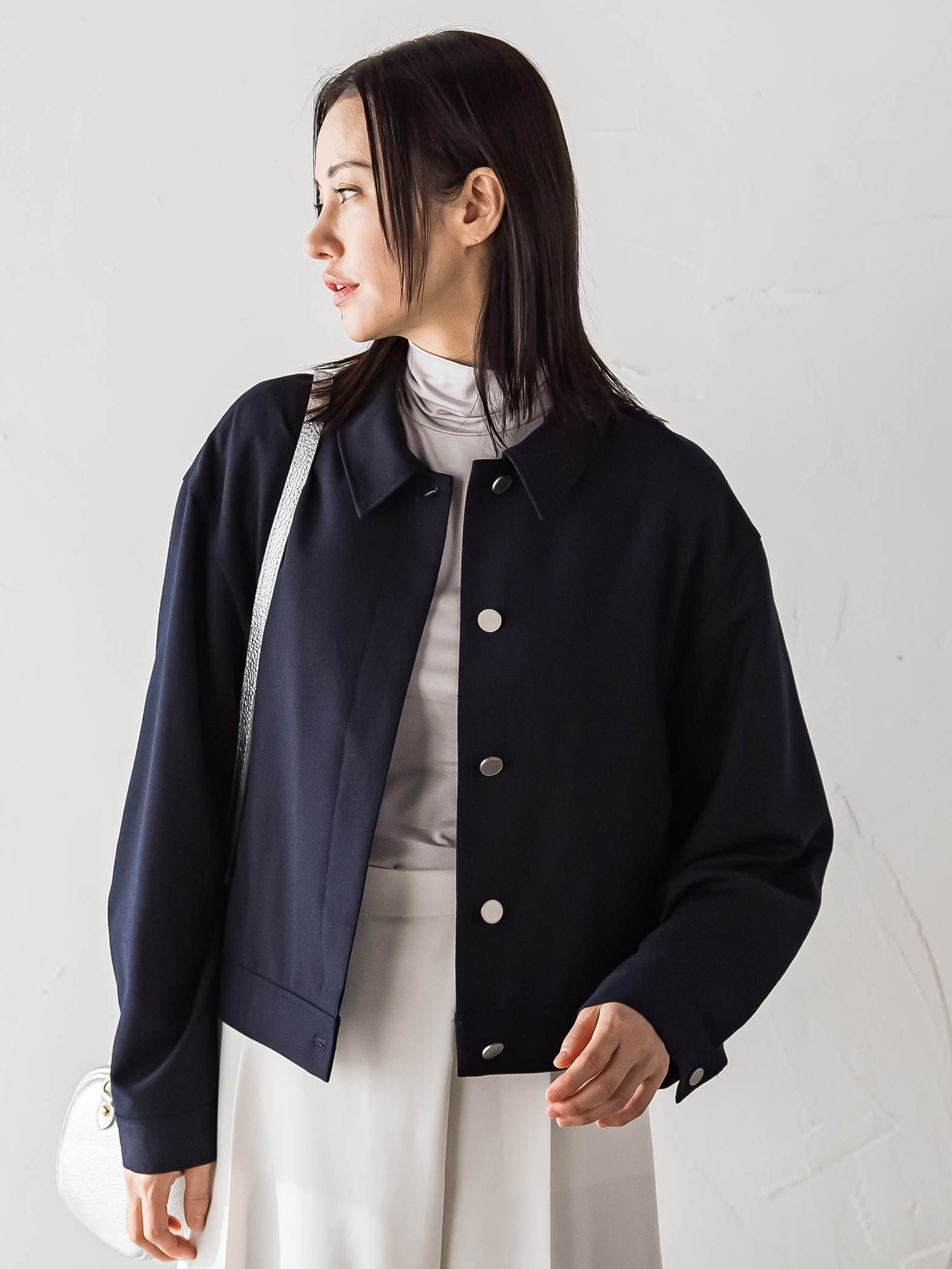 【WEB限定】吸湿発熱スムースストレッチタートルカットソー