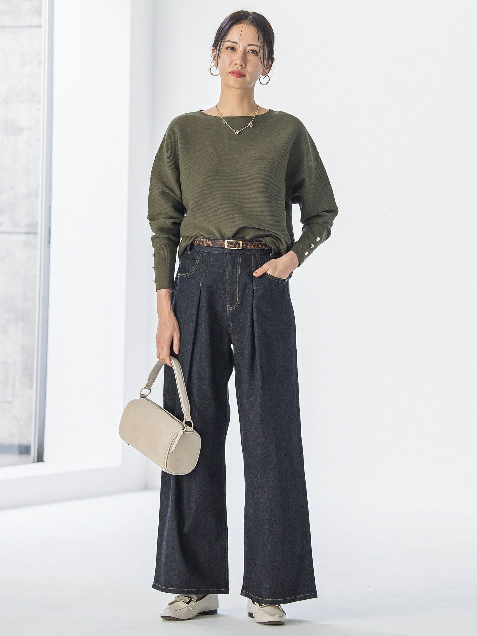 【WEB限定】365デニムパンツ ワイドシルエット≪洗える≫