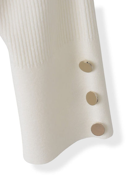 シャーリングスリーブニット