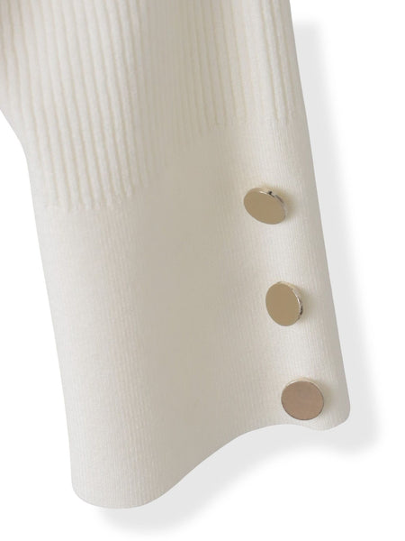 シャーリングスリーブニット