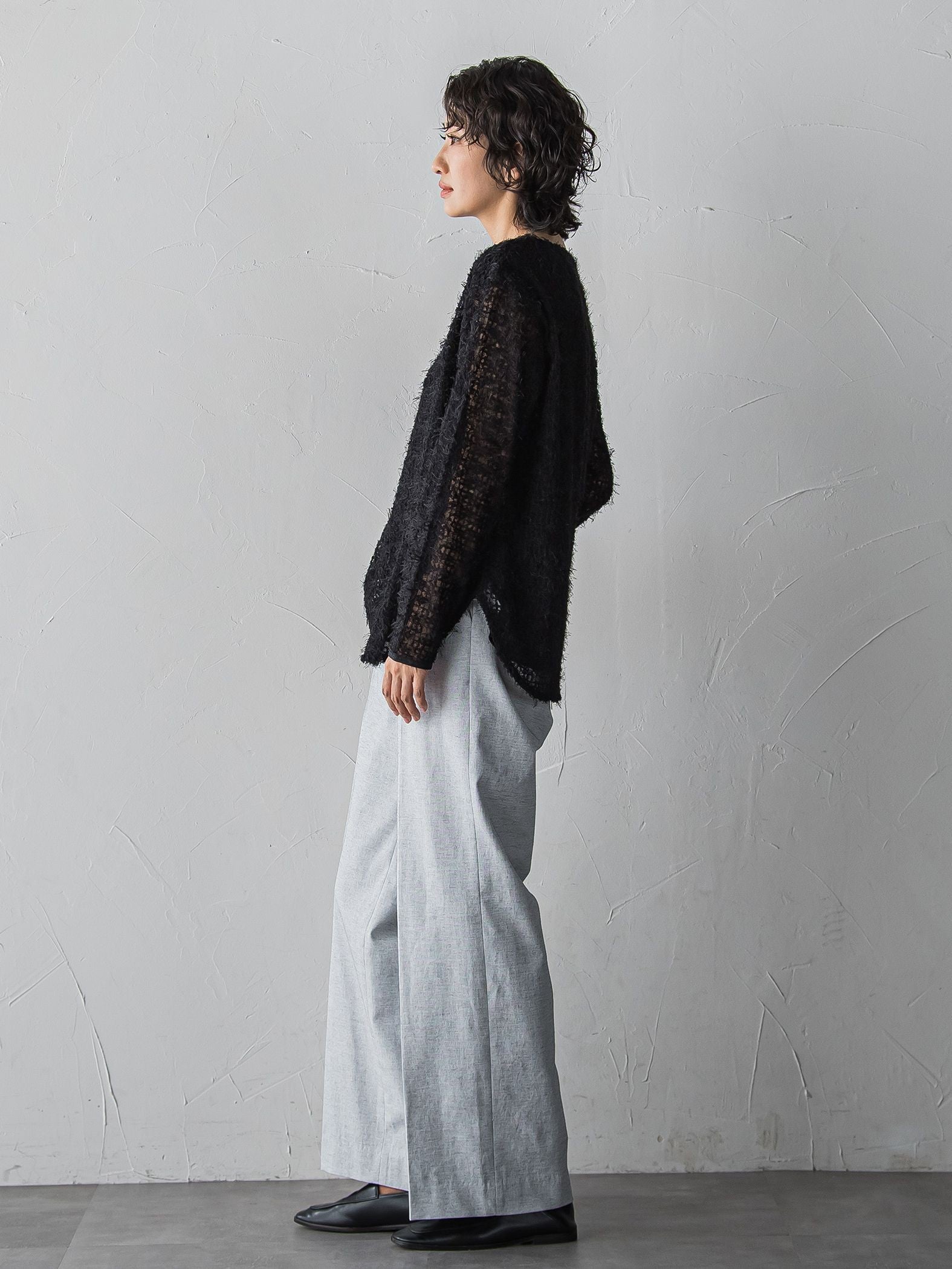 【WEB限定/+5cm丈長め】シェルタリングワイドパンツ