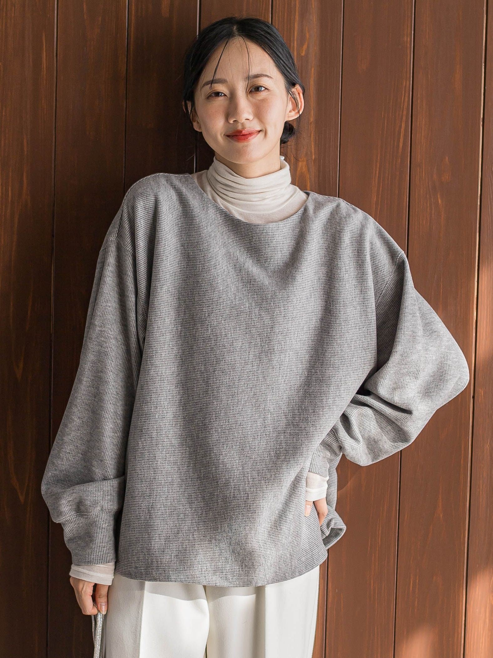 ニットコーデュロイカットソー≪手洗い可能≫