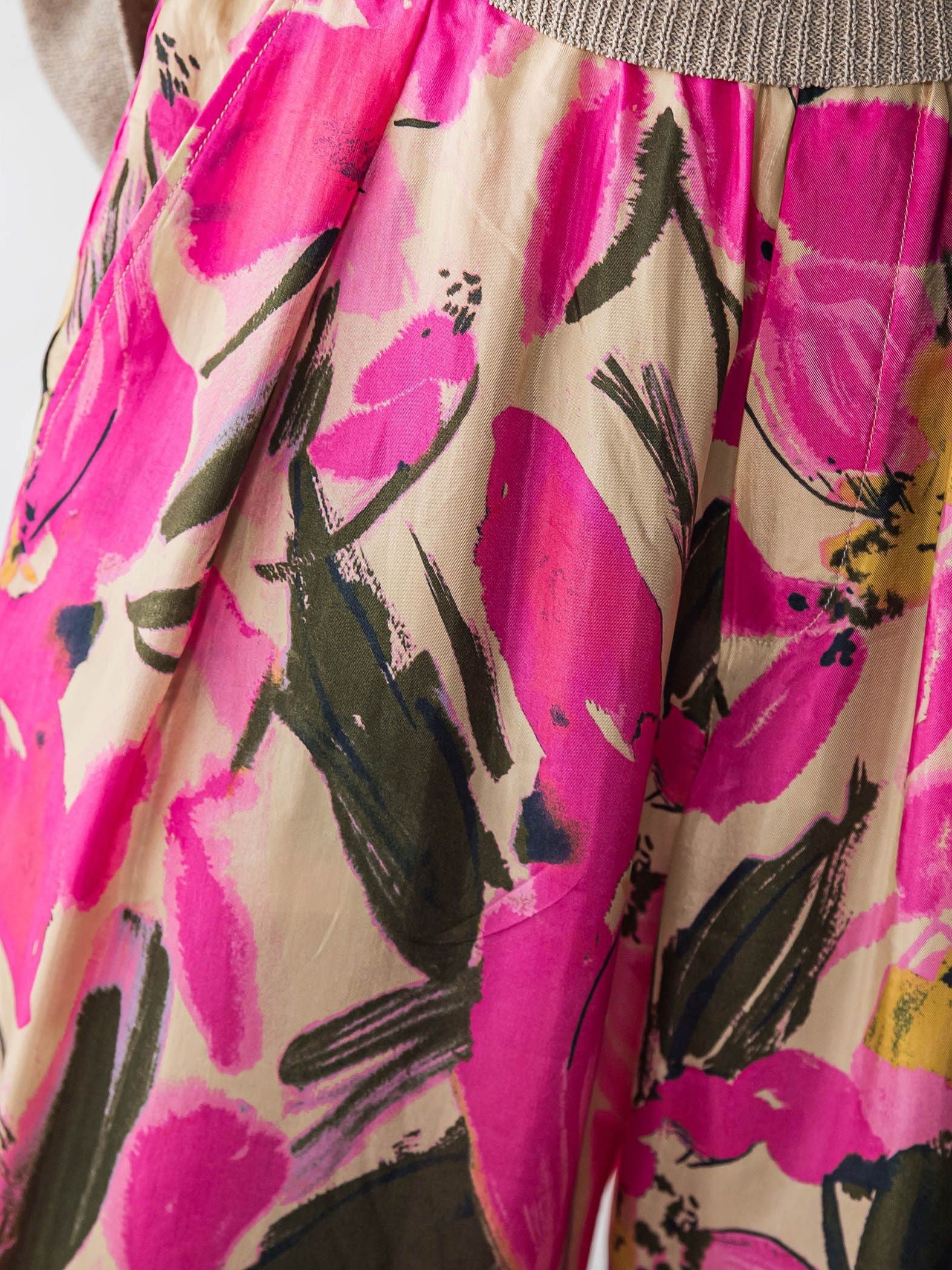 IPEKERフラワープリントイージーワイドパンツ