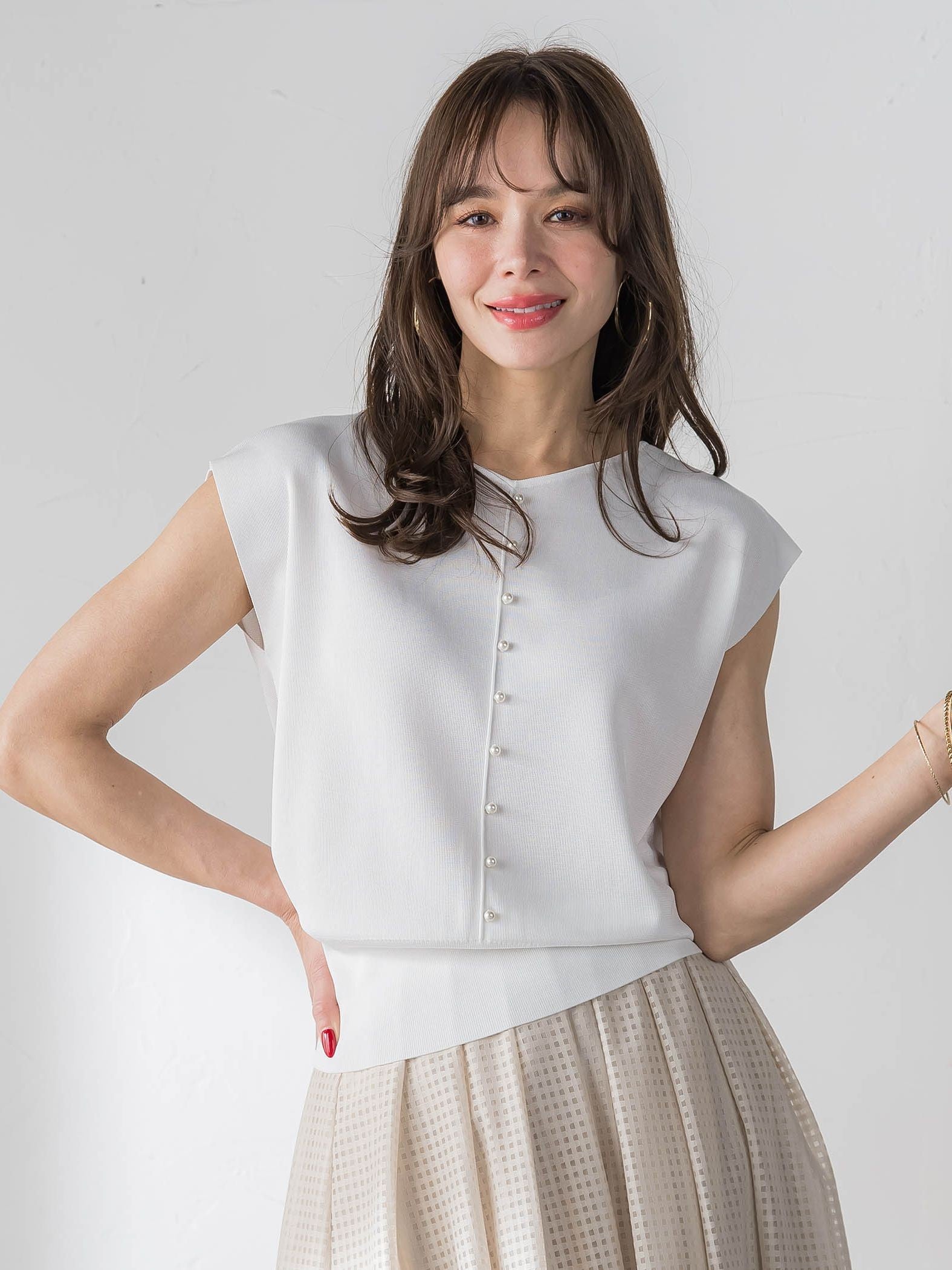 LUCINDA前後2wayパールニット