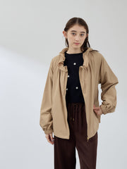 2WAYサーブルクロスフリルネックブルゾン