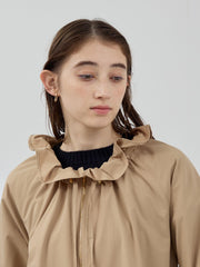 2WAYサーブルクロスフリルネックブルゾン