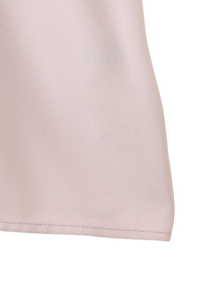 ストレッチジョーゼットミニフリルブラウス