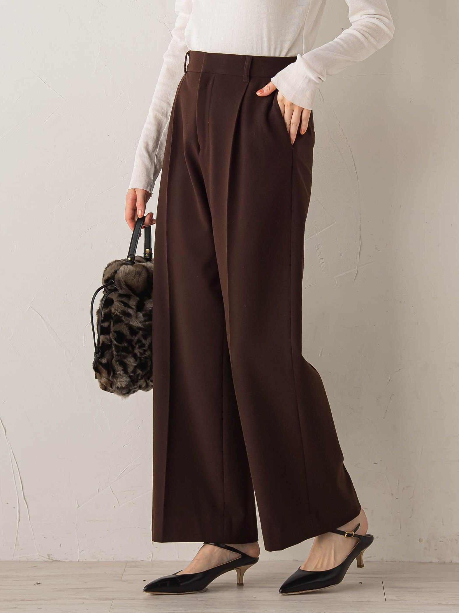 【新色追加】両面起毛ストレッチパンツ≪洗濯機で洗える≫