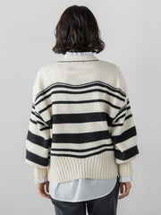 【WEB限定】”ふんわり着心地”ランダムボーダーニット