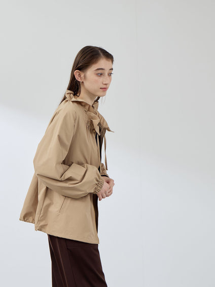 2WAYサーブルクロスフリルネックブルゾン