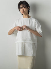 シアーレイヤードコンビプルオーバー≪洗濯機で洗える≫