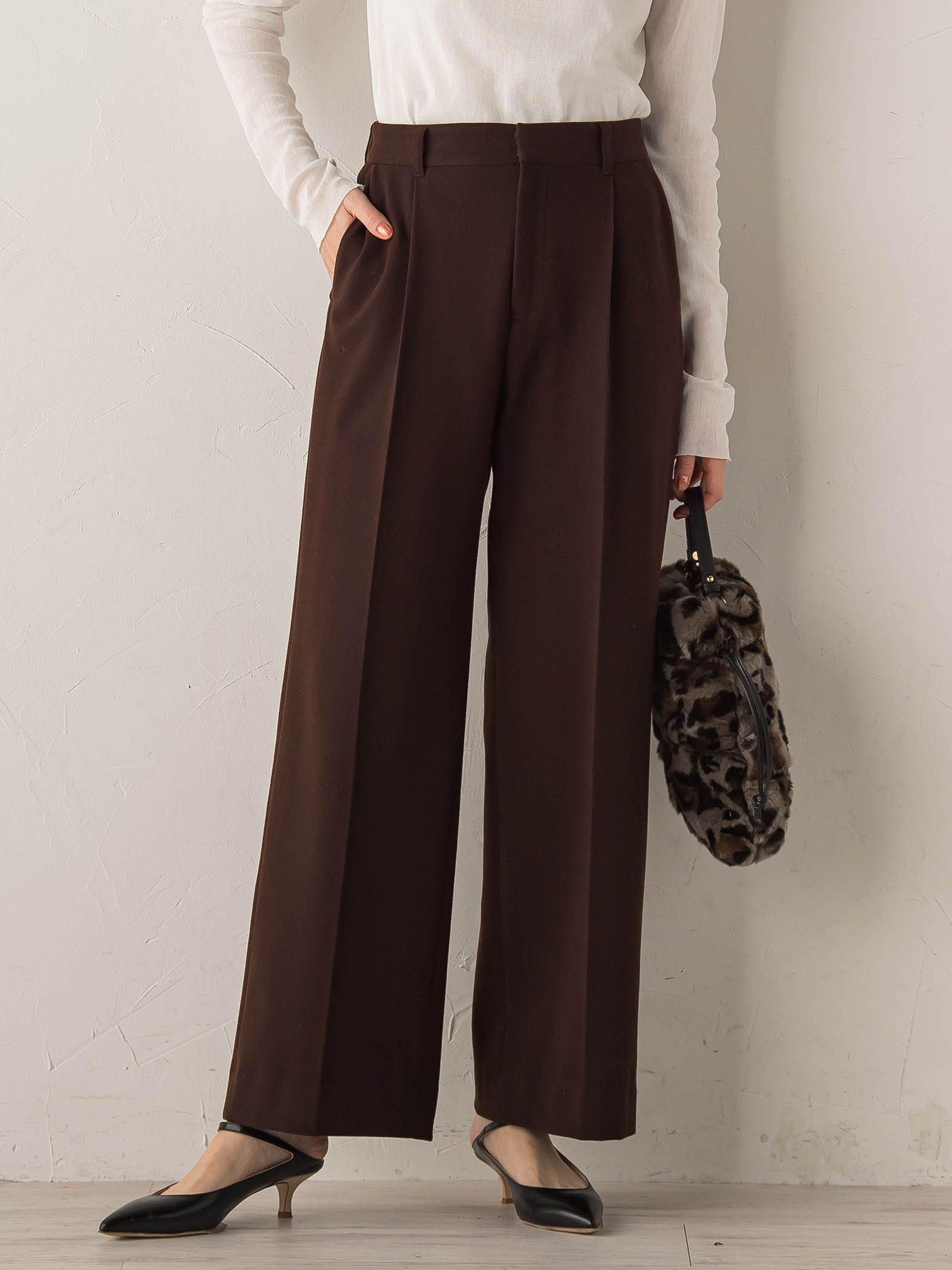 【新色追加】両面起毛ストレッチパンツ≪洗濯機で洗える≫