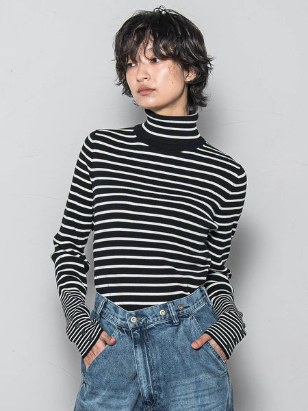 リブタートルニットプルオーバー≪手洗い可能≫