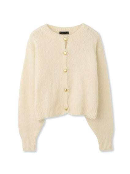 ソフトシャギー起毛メタルボタンカーディガン