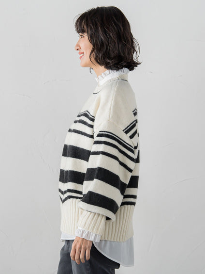 【WEB限定】”ふんわり着心地”ランダムボーダーニット