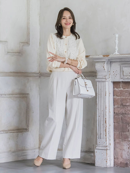 リボンドットツイードカーディガン