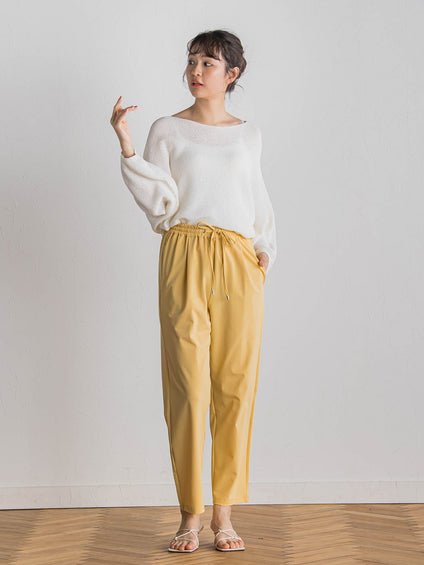 【WEB限定】サークルストレッチテーパードパンツ≪洗濯機で洗える≫
