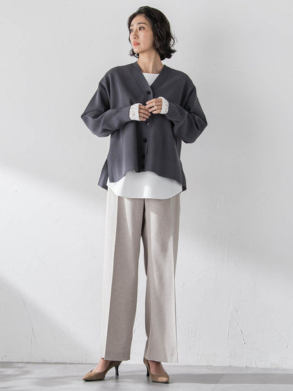 【大きいサイズ】リネンライクオックスパンツ