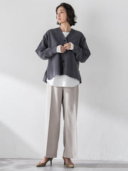 【大きいサイズ】リネンライクオックスパンツ