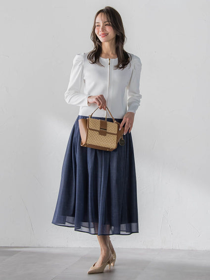 パフスリーブダブルジップブルゾン