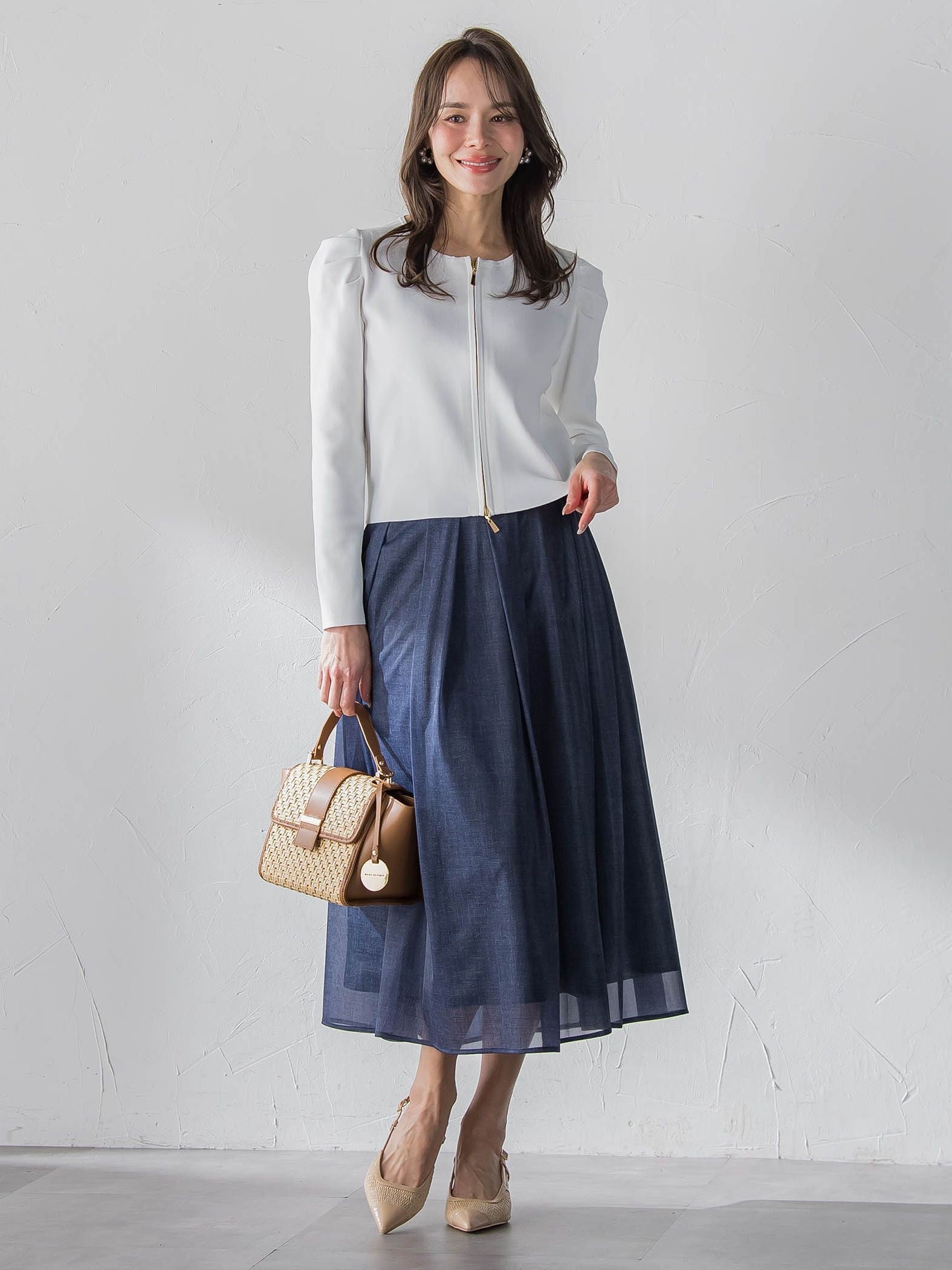 パフスリーブダブルジップブルゾン