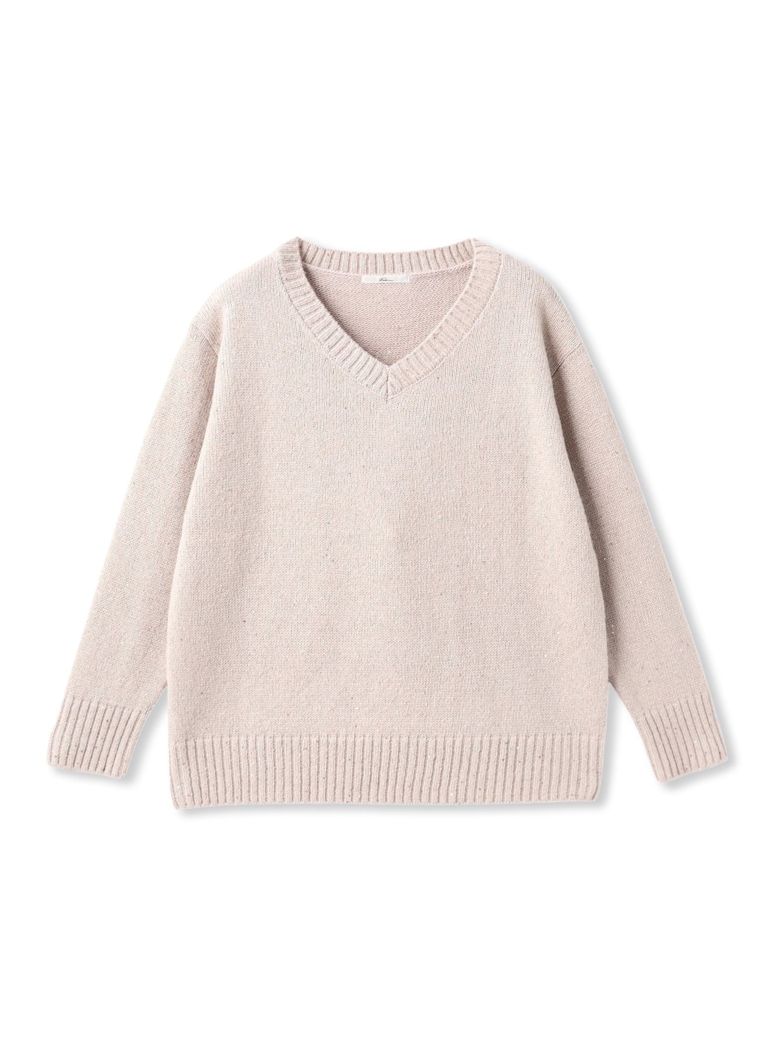 スパンコールVネックニット≪手洗い可能≫