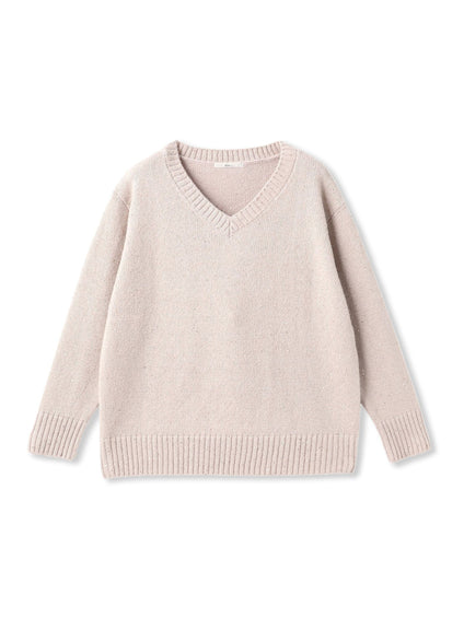 スパンコールVネックニット≪手洗い可能≫