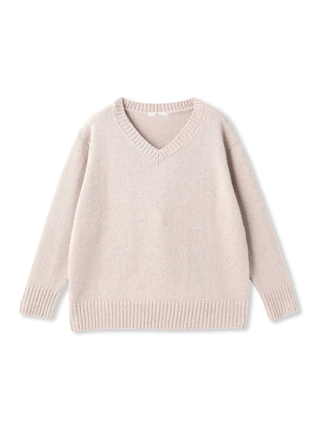 スパンコールVネックニット≪手洗い可能≫