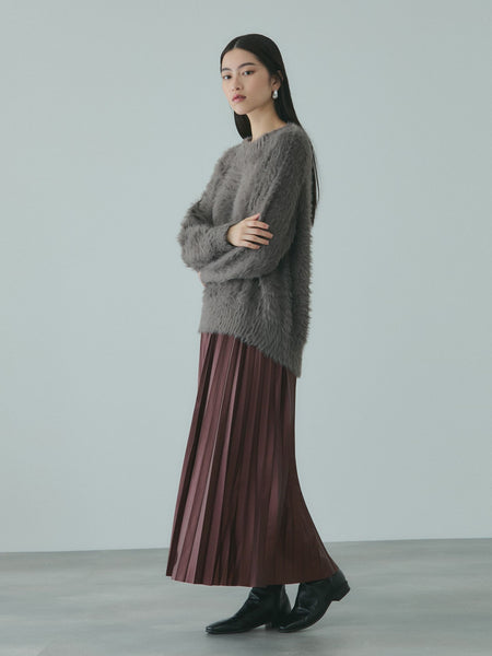 レザーライクジョーゼットプリーツスカート≪手洗い可能≫